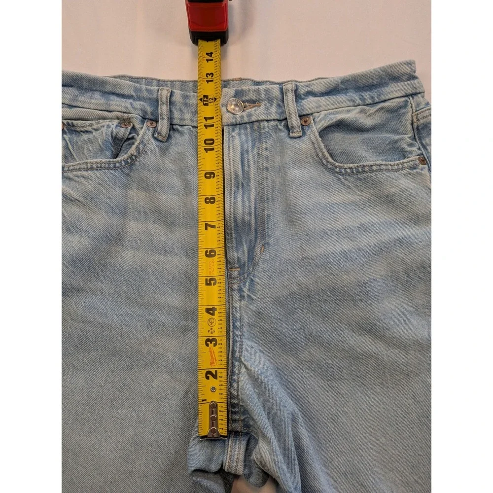 American Eagle Curvy Super High Rise Baggy Straight Jeans Light Wash 10 X-Long - Picture 8 of 14